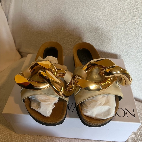 JW Anderson Beige Chain Slides 37 - Picture 7 of 16